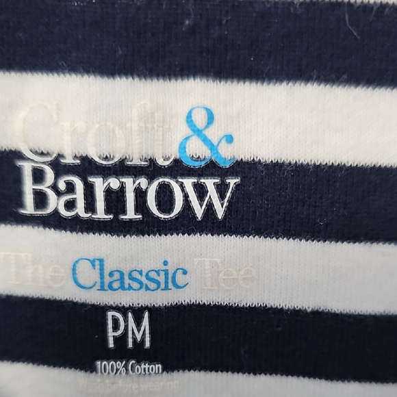 Croft & Barrow Navy and White Striped Short Sleeve Tee - Picture 2 of 3